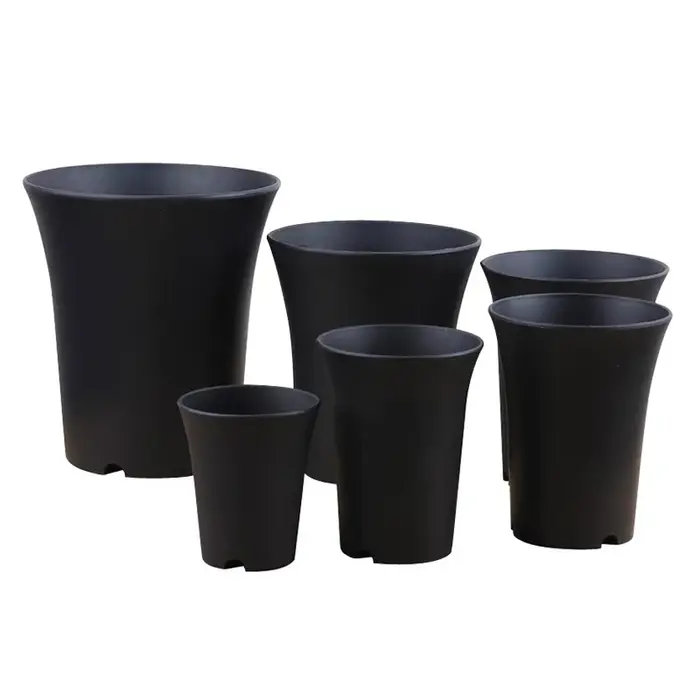 2/5/10 pièces Pot de fleur rond noir boîte de culture épaissie plantes vertes approfondies pot de pépinière de fleurs