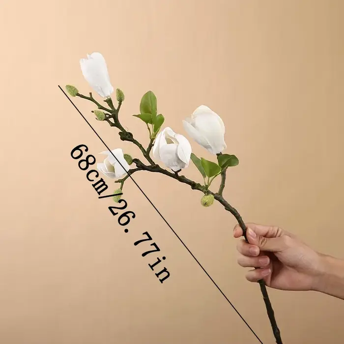 Fleurs artificielles, simulation 3D, branche de magnolia pour la décoration de la maison, du salon, 
