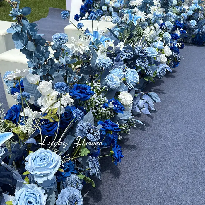 Fleurs artificielles d'extérieur de couleur bleue