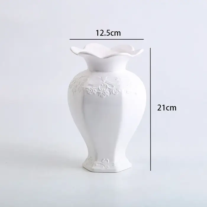 Vase à fleurs en céramique pour mariage, festival, hôtel, salon, décoration de table à manger, pot d