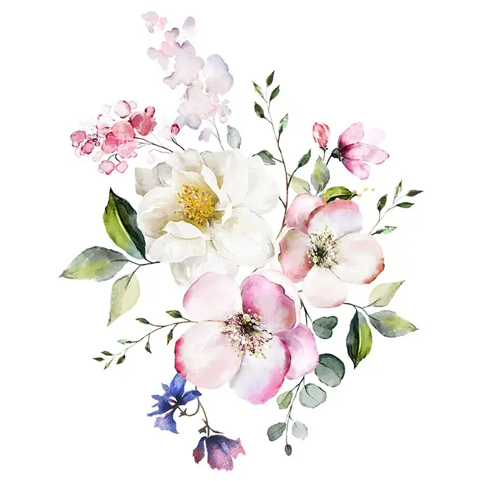 Autocollant Mural auto-adhésif à diverses plantes vertes et fleurs, sparadrap de décoration de toile