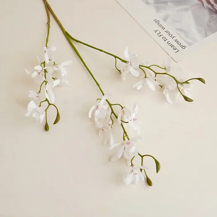 3 Branches d'orchidées artificielles Papilio réalistes au toucher naturel