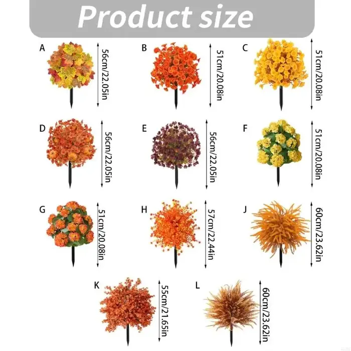 Piquet fausse fleur pour pots extérieurs, bordures pelouse rangées cour 55KF