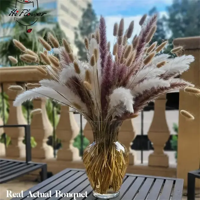 200 pièces Pampas herbe fleurs séchées Boho décoration maison ferme pays salle de mariage Table