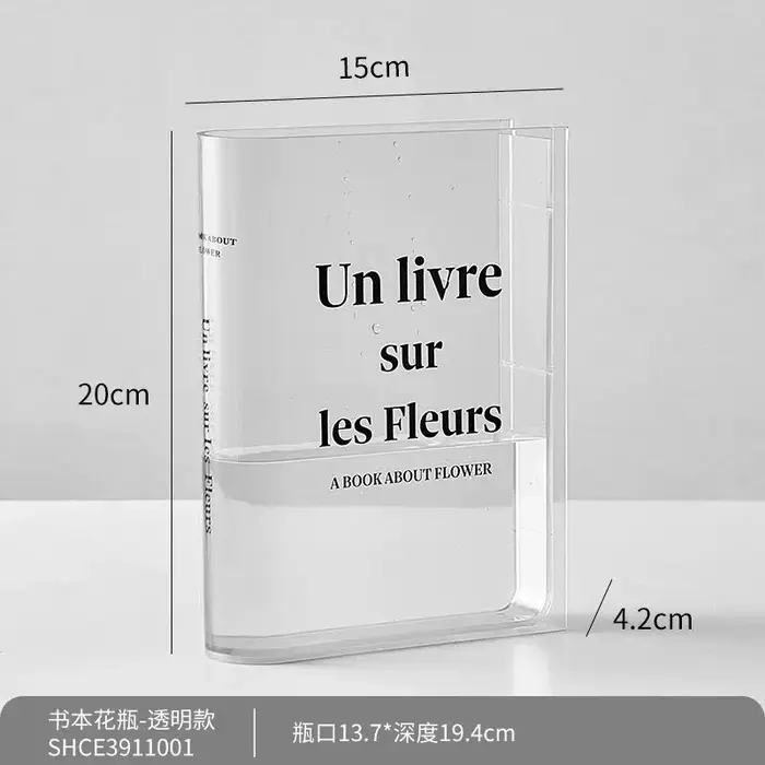 Vase en acrylique transparent pour livres, fleurs, décoration INS, style nordique européen moderne, 