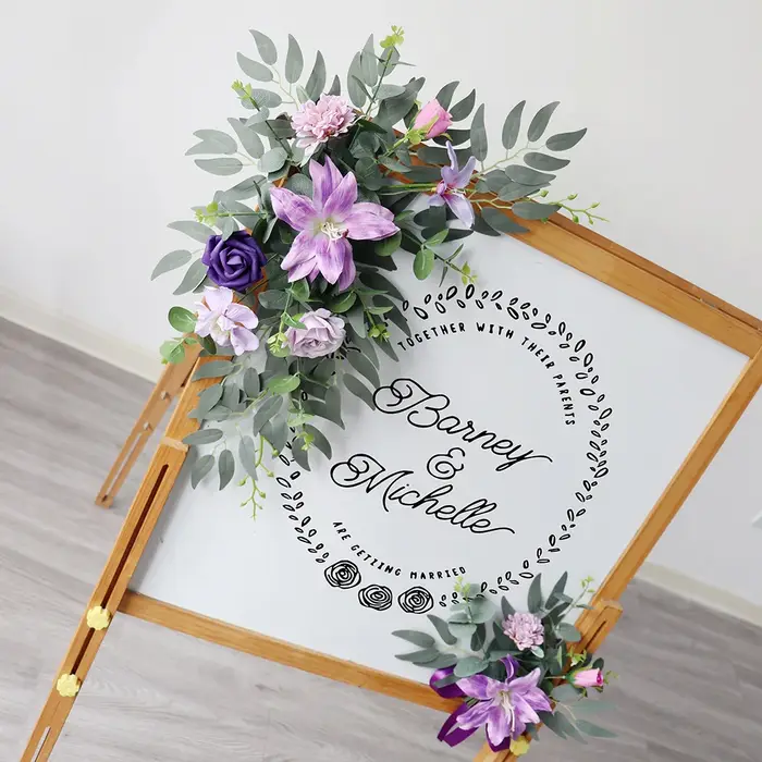 Yannew pays mariage bienvenue signe fleurs guirlande arc artificiel fleur Eucalyptus Swag pour fête cérémonie réception décor