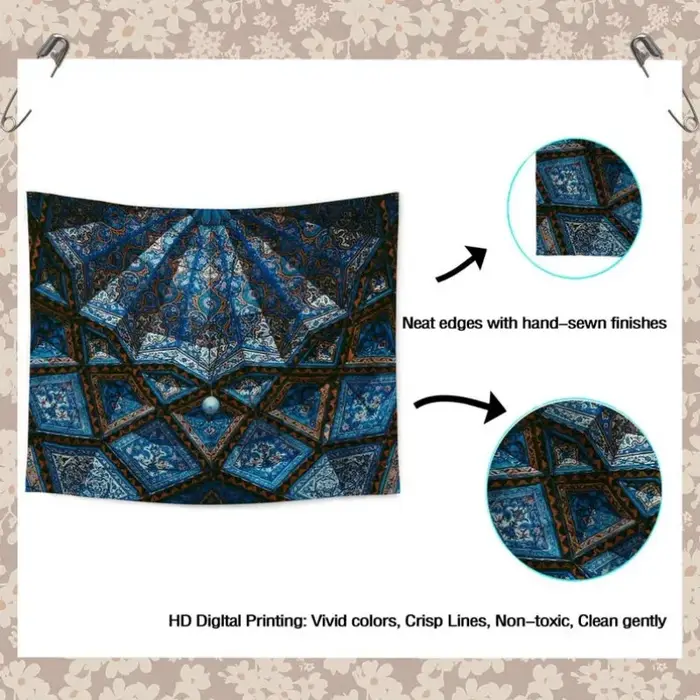VIKAMA Tapisserie murale vintage bohème mandala en polyester