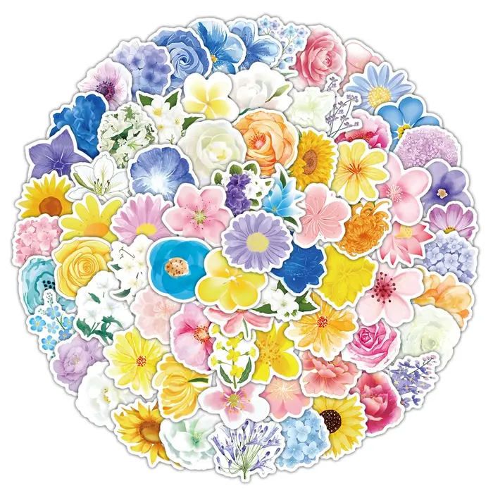 100 autocollants floraux et de fleurs de haute qualité