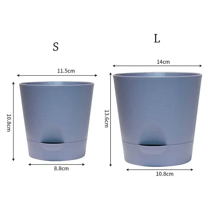 Pot de fleurs multicolore auto-arrosant en plastique