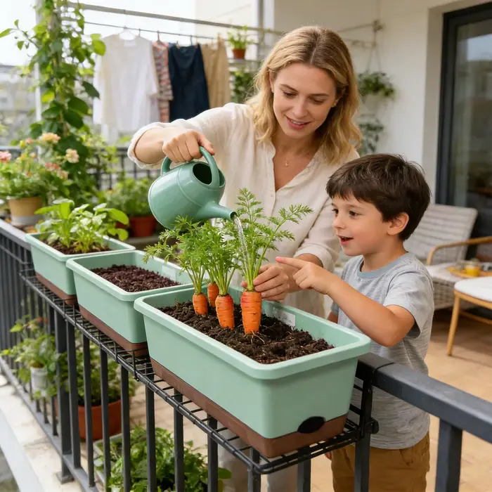 Pot de culture auto-absorbant pour légumes d'intérieur avec trou de drainage et corde absorbante