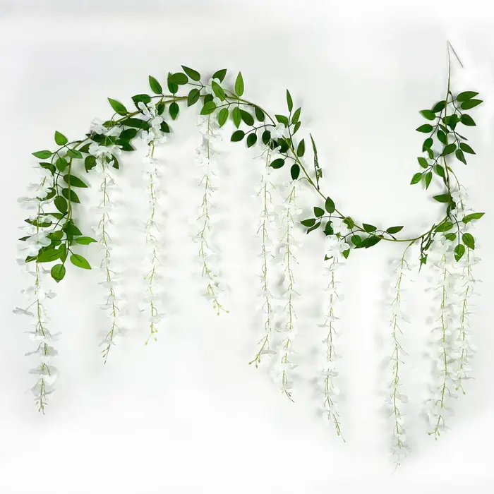 Fleurs de glycine artificielles, guirlandes de décoration de mariage, guirlandes de plafond intérieu