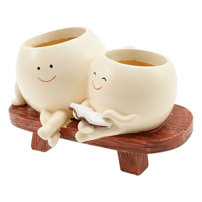 Jardinière en résine avec visage souriant, Pot de fleur avec trou de Drainage, nouveauté Design, Pot
