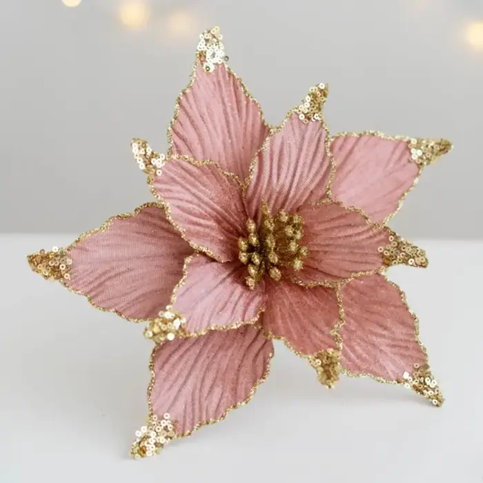 P fleurs de noël à paillettes de haute qualité