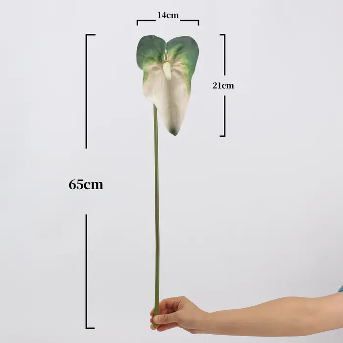 Grande fleur artificielle d'anthurium, grande feuille, faux lys flamant rose, plante tropicale en EVA, décoration de mariage, arrangement floral DIY