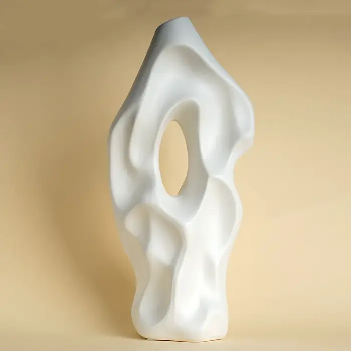 CAPIRON 37 cm Vase en céramique nordique abstrait Pampas herbe fleurs séchées salon salle à manger armoire bureau décoration cadeau