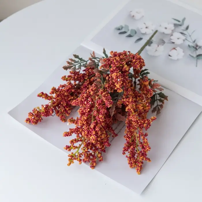 Fleurs artificielles fausse mousse gypsophile Pompon Vases pour la décoration de la maison guirlande