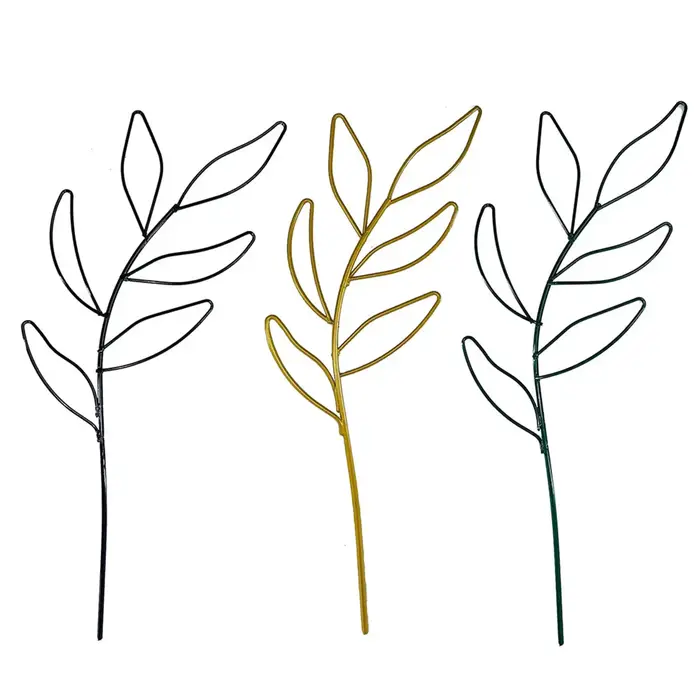 Treillis d'escalade de plantes en métal en forme de feuille