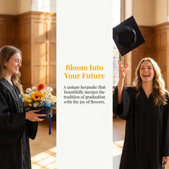 Base florale en forme de toque de graduation pour arrangements floraux, cadre de composition florale, fournitures de fleuriste, style original