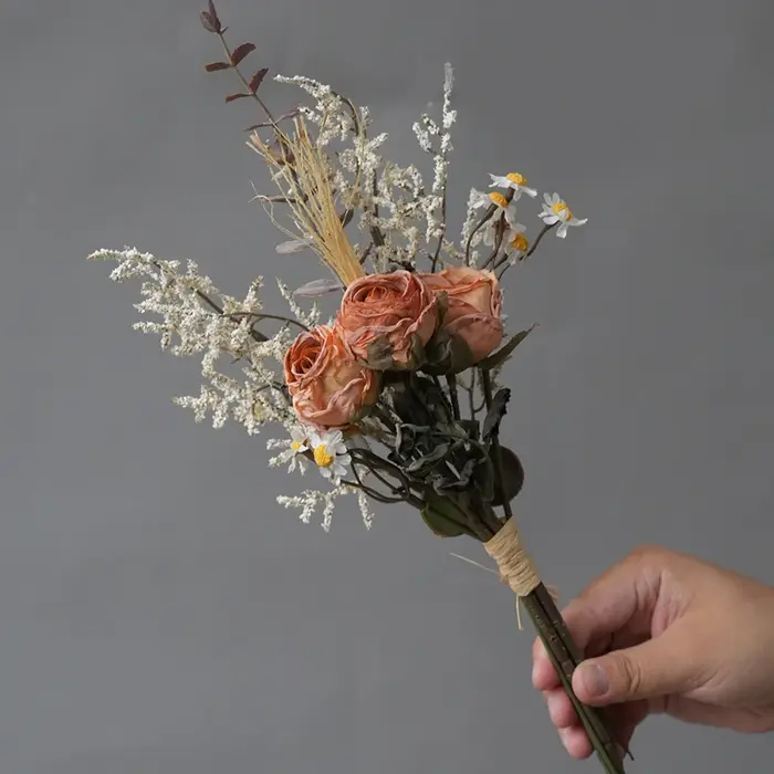 1 lot de roses de luxe, marguerites, fleurs artificielles, fleurs simulées, décoration pour salon, t