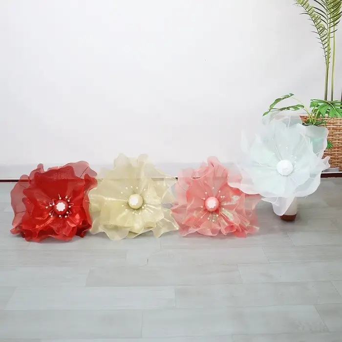 Fleur artificielle en gaze 3D de 50 cm