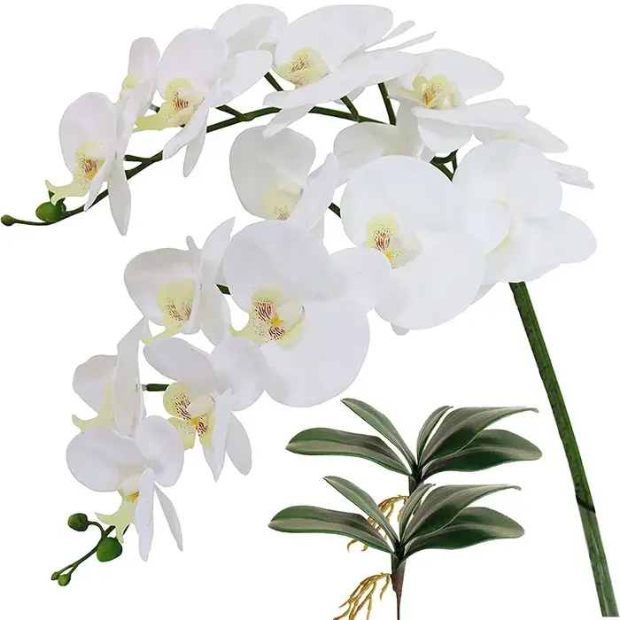 Fleurs artificielles phalaenopsis, 40 pouces, orchidées en latex, toucher réel, pour la maison, le b