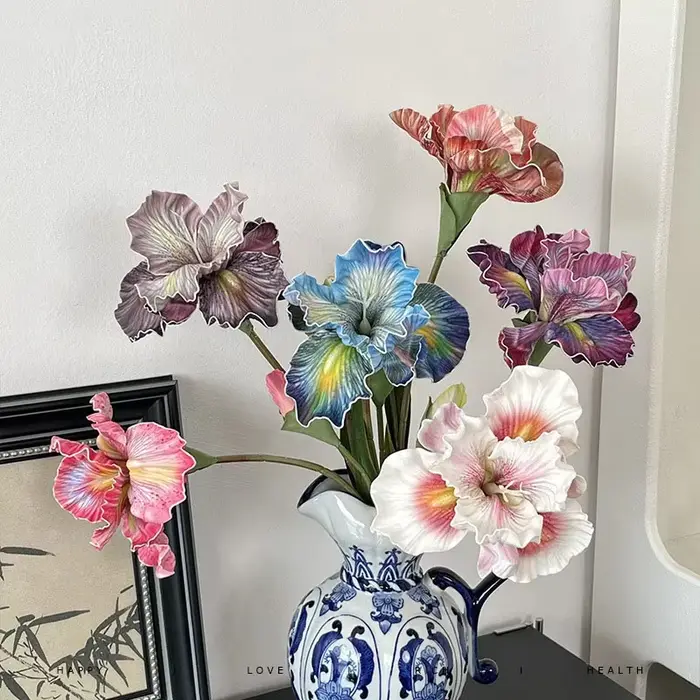 Fleurs d'iris artificielles réalistes de 45CM
