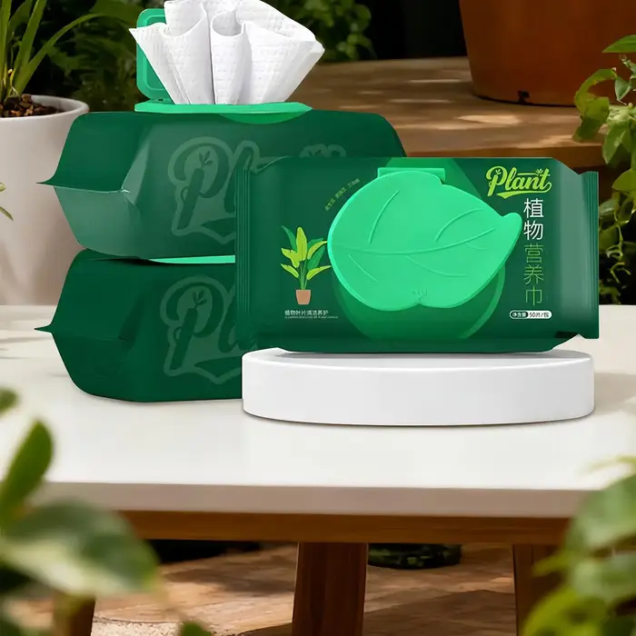 Lingettes nettoyantes pour feuilles de plantes