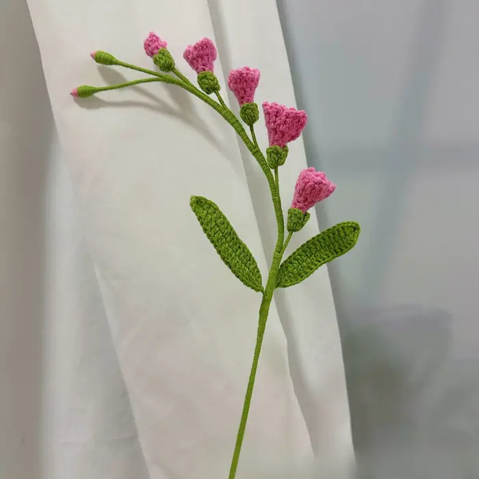 Bouquet de fresie tissé à la main, décoration de maison, fleur artificielle crochetée, cadeau en lai