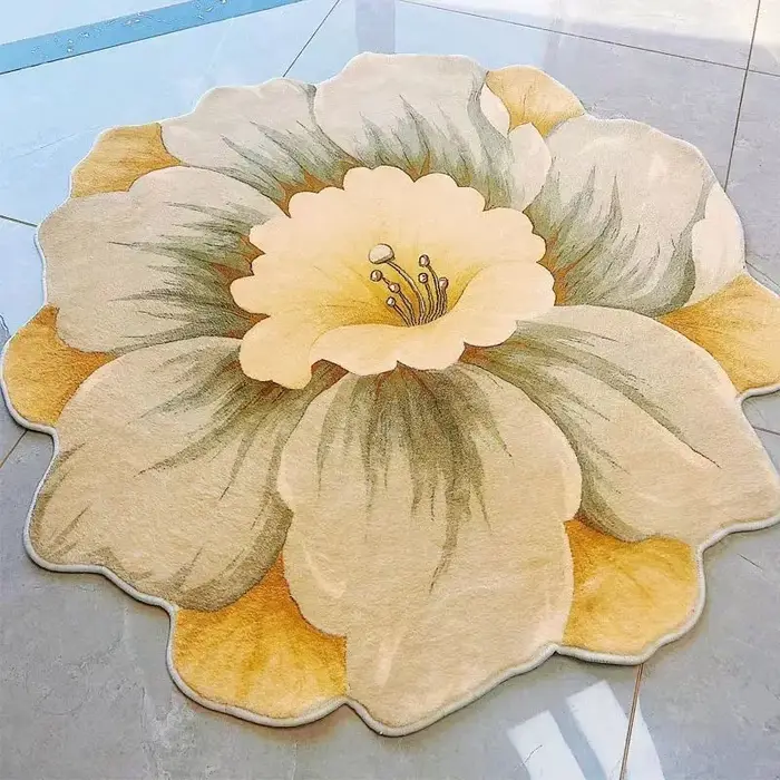 Tapis de fleur de pétale moelleux moderne, décoration de salon, tapis de maison, chambre à coucher, chevet, chaise d'ordinateur, lea, polymères de sol coordonnants