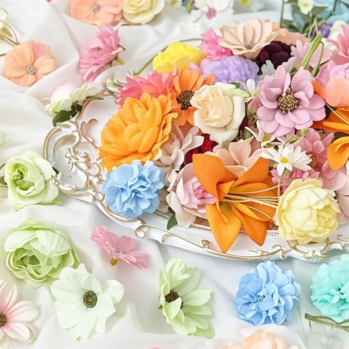 Mini fleurs artificielles en soie