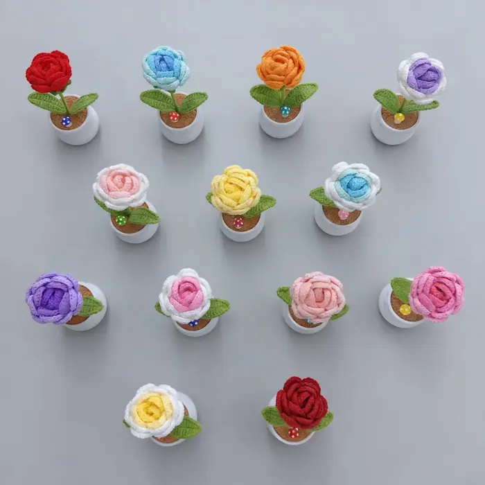 Rose française en Crochet faite à la main