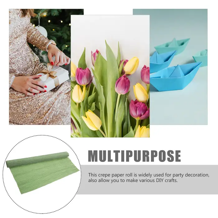 1 rouleau de papier crépon coloré, papier crépon italien extensible pour la fabrication de fleurs de mariage, toile de fond, artisanat floral, emballage cadeau, ornement