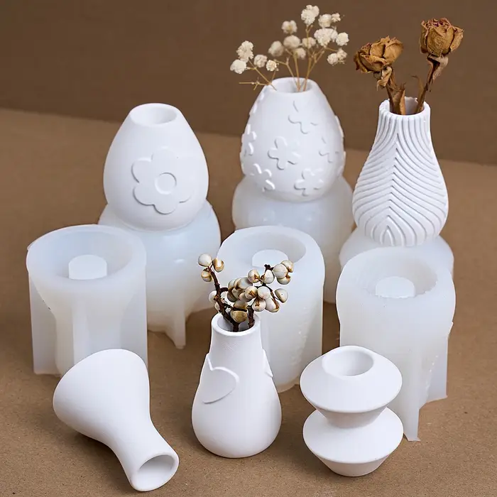 Vase à fleurs 3D à rayures d'amour