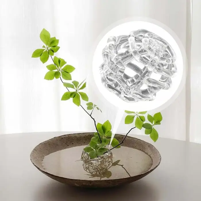 Support floral en verre soufflé à la main