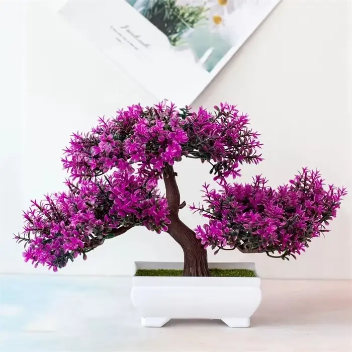 Plantes artificielles bonsaï, petit Pot d'arbre, fausses fleurs, ornements en Pot pour la maison, dé