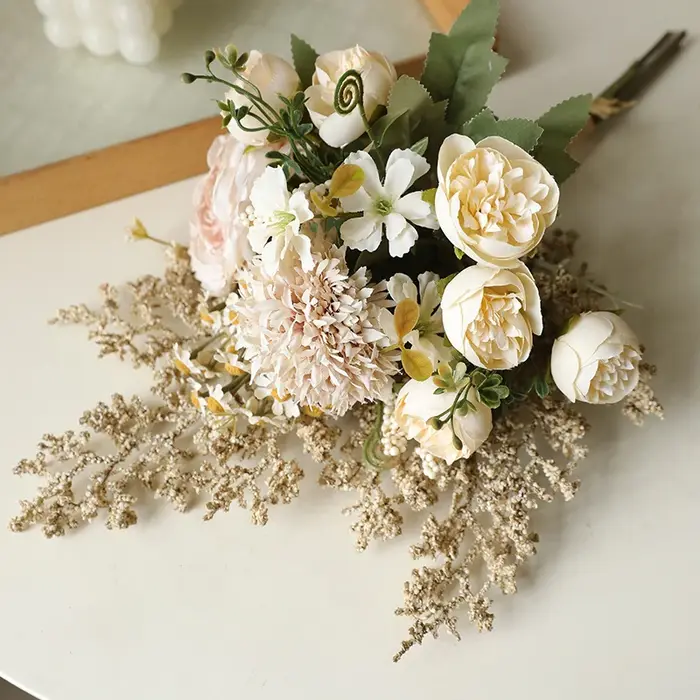 41CM Jiao Bian Lu Lian Qing Ren Cao faux Bouquet de fleurs rétro décoration de la maison Bouquet de 