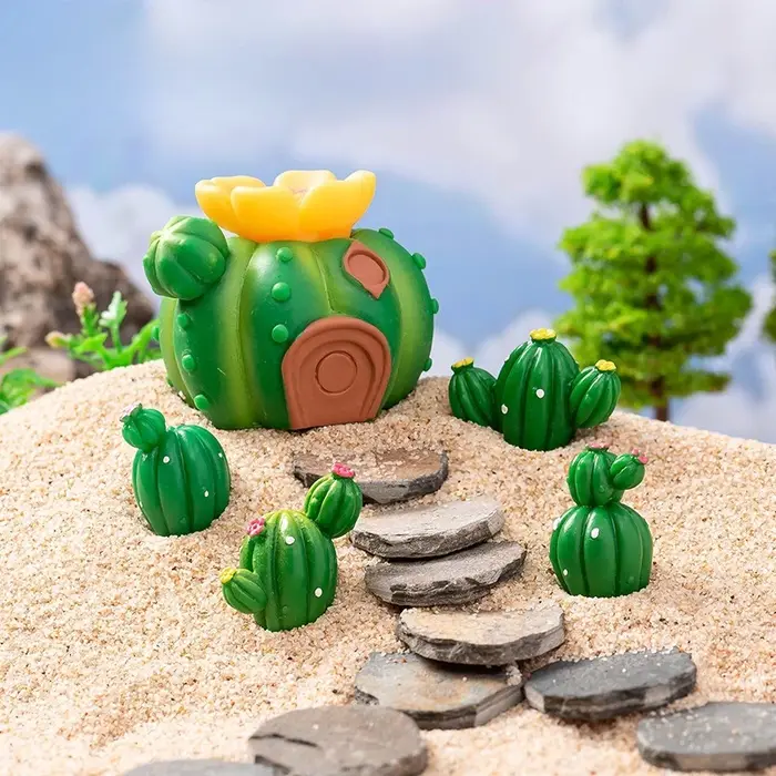 Mini Cactus en Pot de Dessin Animé