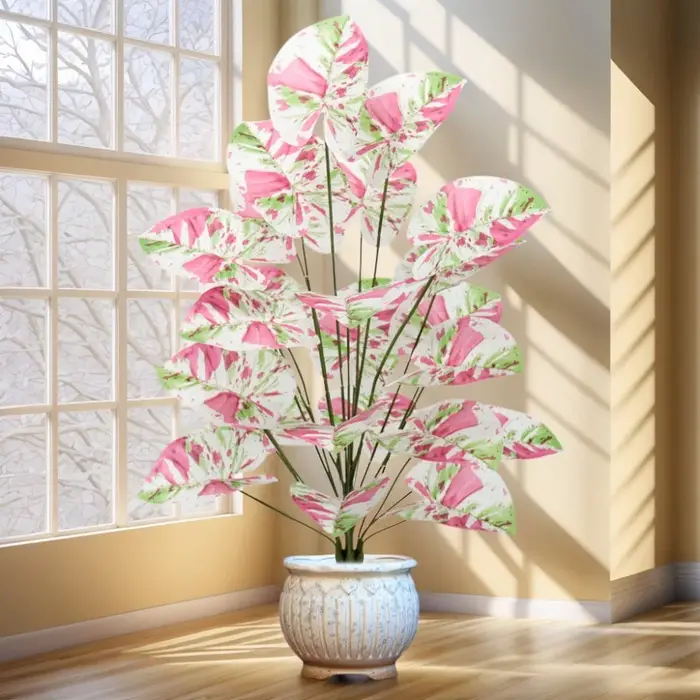Feuilles d'alocasie artificielles colorées 55-80CM