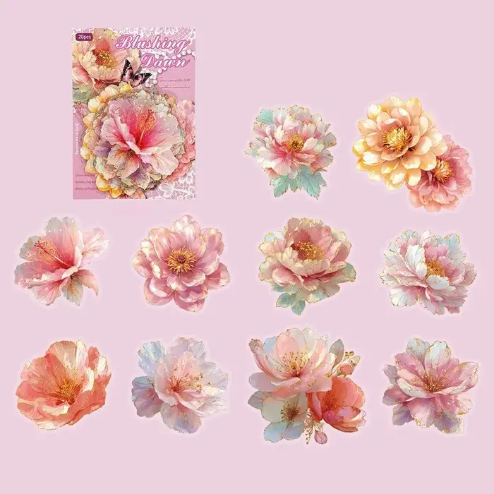 Autocollants de Scrapbook prédécoupés à fleurs, étiquette florale pour bricolage, planificateurs art
