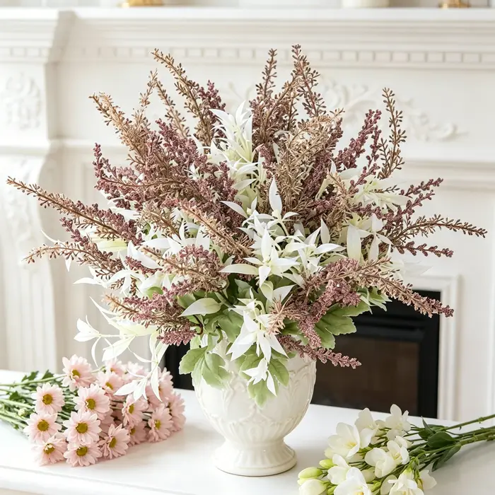 Fleurs artificielles de lavande et de gypsophile pour bouquets de mariage