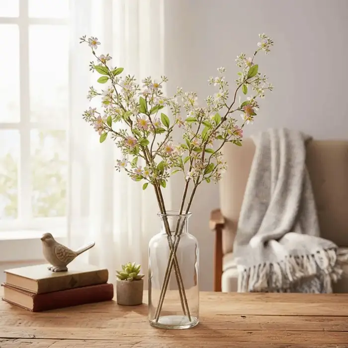 Petites Branches de Chrysanthèmes Sauvages Artificiels Réalistes en Soie Écologique