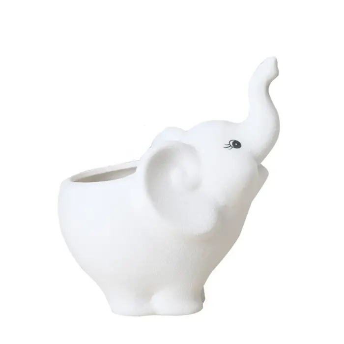 Fournitures de jardinage, pot à fleurs en céramique fait main en forme d'éléphant, pot à plantes min