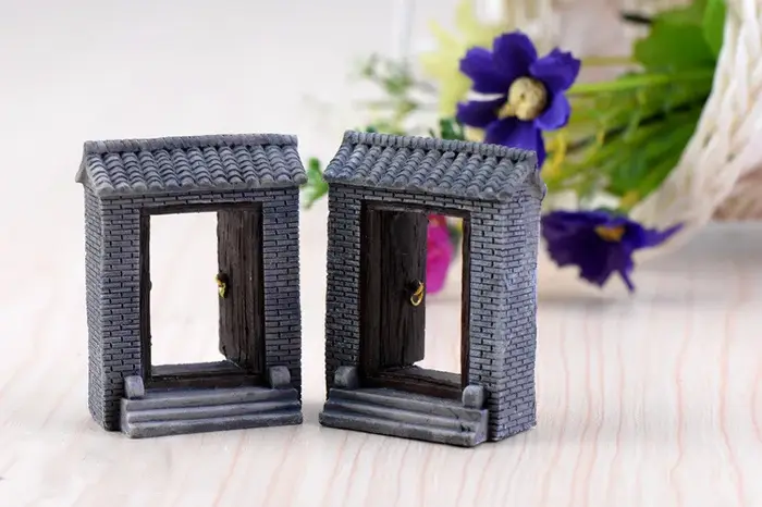 1 pièces pont cabane moulin à vent maison château Mini artisanat Figurine plante Pot jardin ornement Miniature fée