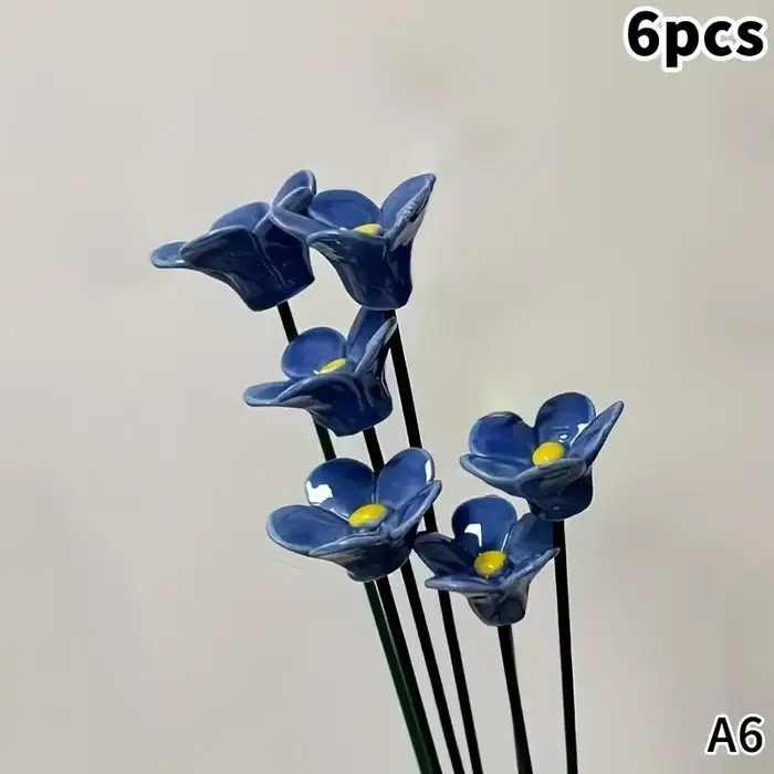 Nouvelles fleurs éternelles en céramique artisanales, 6/8/10 pièces, ne s'estompent jamais, décorati