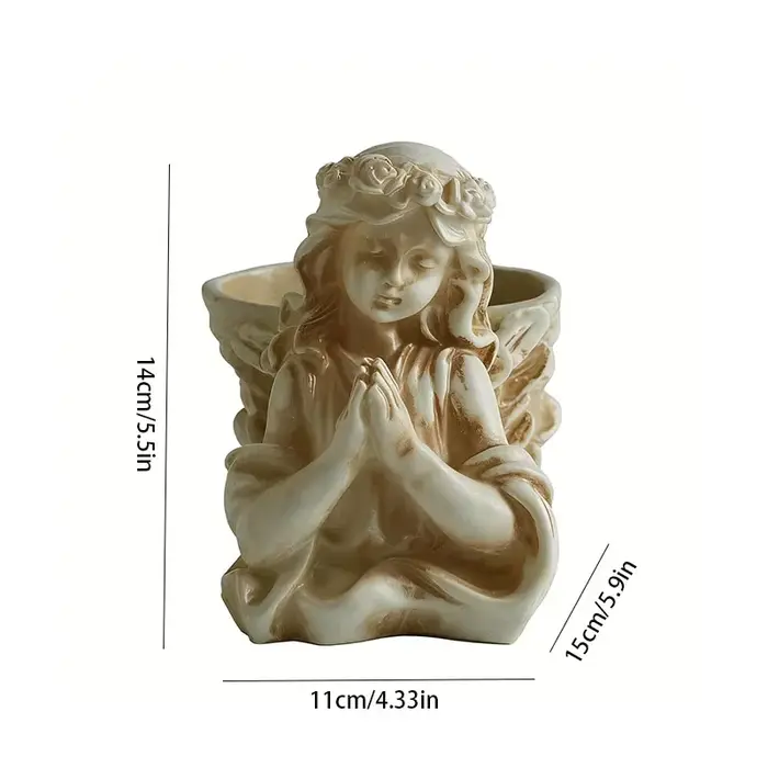 Pot de fleurs rétro en forme d'ange pour jardin, décoration de cour et balcon, statue artisanale, ac