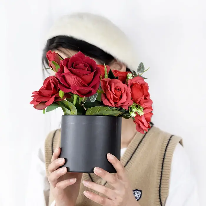 Boîte Ronde en Papier pour Fleurs