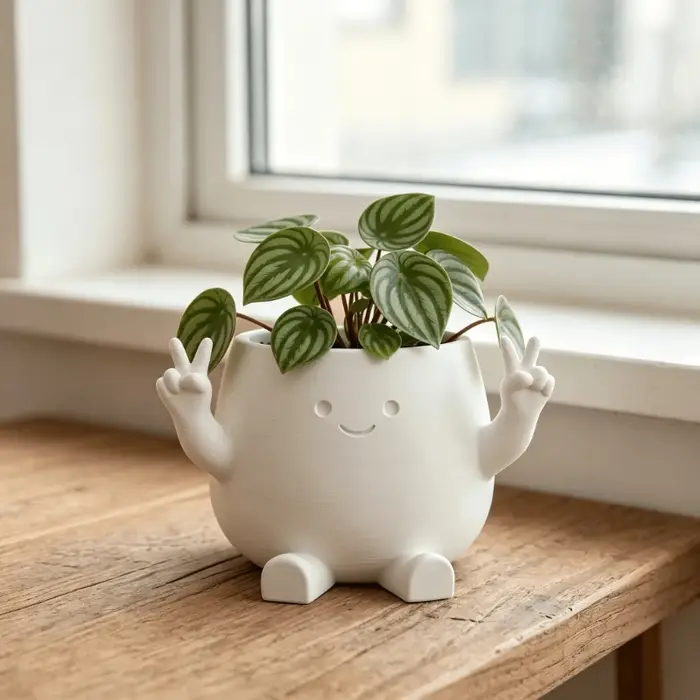 Pot de fleurs en forme de geste de main de personnage de dessin animé, 3/1 pièce, uniquement le pot de fleurs, avec un design de personnage mignon, c'est un abri idéal pour les plantes comme le pennyw