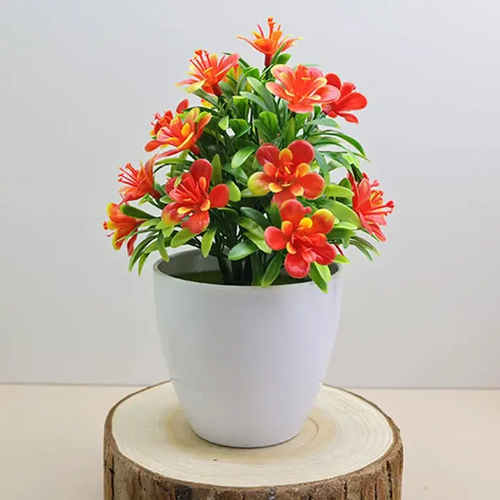 Fleurs artificielles cinq cuir chevelu prune