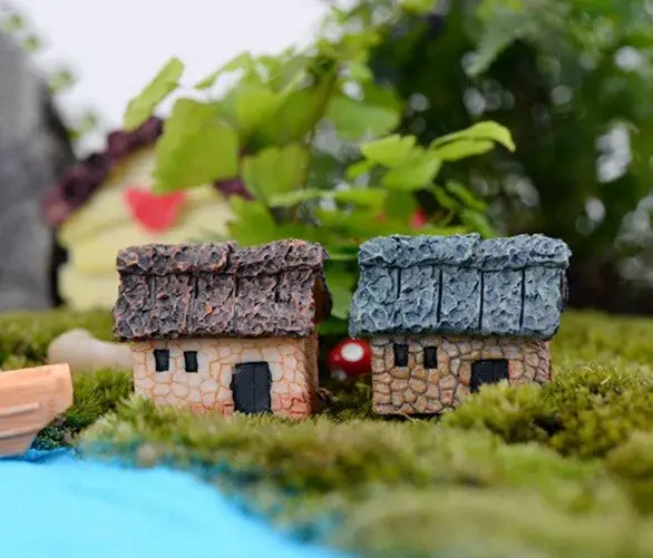 1 pièces pont cabane moulin à vent maison château Mini artisanat Figurine plante Pot jardin ornement Miniature fée