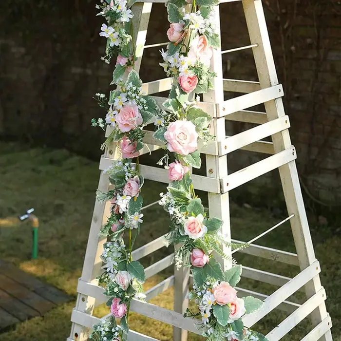 Guirlande de fleurs artificielles roses 175 cm